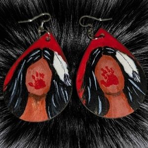 Hand-Painted Missing Murdered Indigenous Women Earrings #MMIW